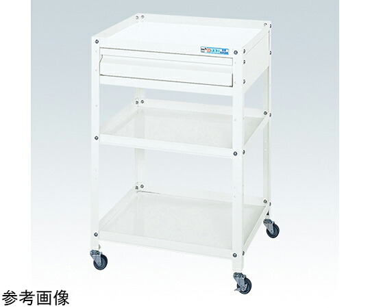店内全品ポイント5倍★要エントリー★サカエ スペシャルワゴン（軽量/エラストマー車/引出し1段付/W350&times;D420&times;H810 ホワイト） SR-34813AEW 1個｜Shop de clinic店