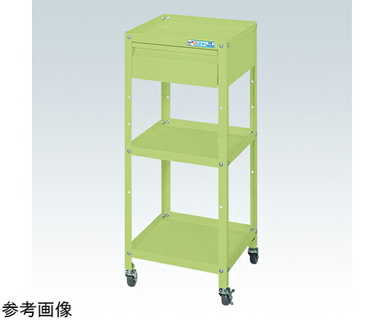 店内全品ポイント5倍★要エントリー★サカエ スペシャルワゴン(軽量/エラストマー車/引出し1段付/W350×D420×H880 グリーン) SR-34883AEG 1個|Shop de clinic店