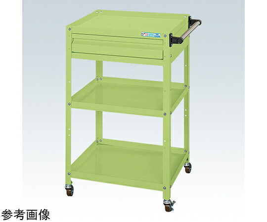 店内全品ポイント5倍★要エントリー★サカエ スペシャルワゴン（ナイロンウレタン車/引出し1段/取手付/W540&times;D450&times;H880 グリーン） SR-54883TANUG 1個｜Shop de clinic店 33,157円