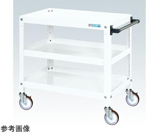 店内全品ポイント5倍★要エントリー★サカエ スーパーワゴン(ナイロンウレタン車/3段/ねじ込式キャスター)W750×D500×H740 ホワイト SAS-75743NUW 1個|Shop de clinic店