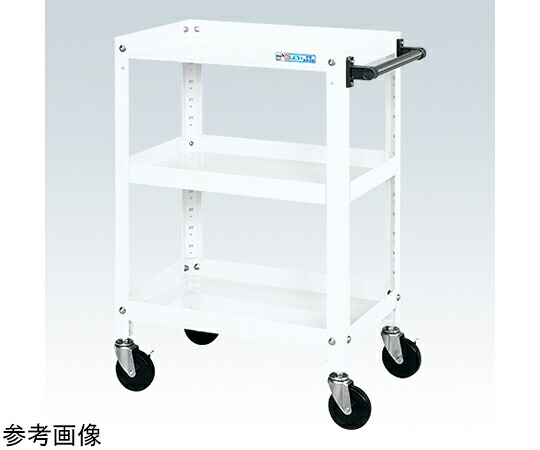 店内全品ポイント5倍★要エントリー★サカエ スーパーワゴン(ゴム車/3段タイプ/ねじ込み式キャスター)W600×D400×H880 ホワイト SAS-60883RW 1個|Shop de clinic店