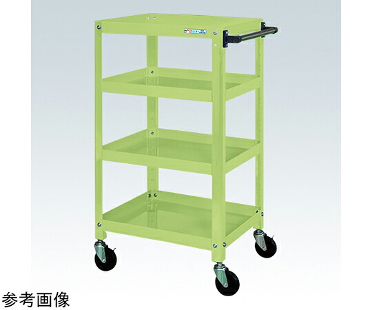 店内全品ポイント5倍★要エントリー★サカエ スーパーワゴン（ゴム車/4段タイプ/ねじ込み式キャスター）W600&times;D400&times;H1100 グリーン SAS-60114RG 1個｜Shop de clinic店 39,052円
