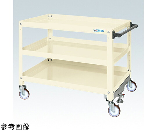 店内全品ポイント5倍★要エントリー★サカエ スーパーワゴン(サイレントエラストマー車/3段/ねじ込式キャスター)W900×D600×H740 アイボリー SAS-90743FSEI 1個|Shop de clinic店