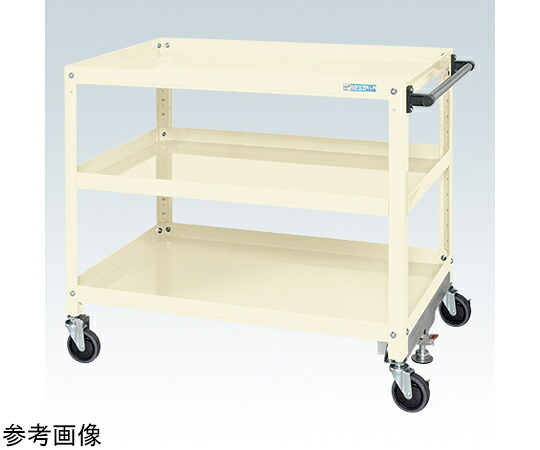 店内全品ポイント5倍★要エントリー★サカエ スーパーワゴン(サイレントエラストマー車/3段)W900×D600×H880 アイボリー SAS-90883FSEI 1個|Shop de clinic店