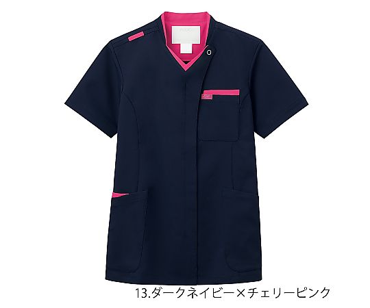 店内全品ポイント5倍★要エントリー★フォーク 男女兼用スクラブ ダークネイビー&times;チェリーピンク S 7109SC 1枚｜Shop de clinic店