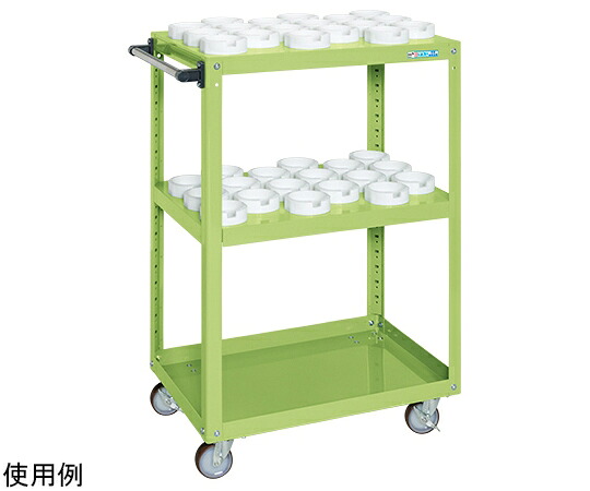 店内全品ポイント5倍★要エントリー★サカエ ツーリングワゴン（スーパーワゴン/天棚・中棚ツーリング仕様）W750&times;D500&times;H1150 グリーン SAP-36ANUJG 1個｜Shop de clinic店