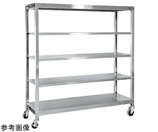 店内全品ポイント5倍★要エントリー★サカエ ステンレスラック移動タイプ（SUS430/ナイロンウレタン車仕様）W1800&times;D615&times;H1914 5段 SLN-1855RNUSU4 1個｜Shop de clinic店
