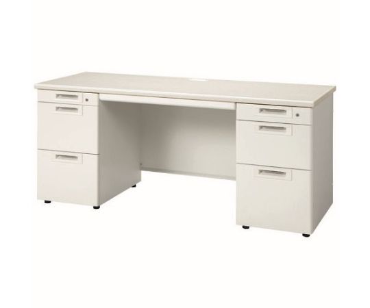 店内全品ポイント5倍★要エントリー★プラス 両袖机 RJ-N166D-33 WS/W4 ホワイト 1台｜Shop de clinic店
