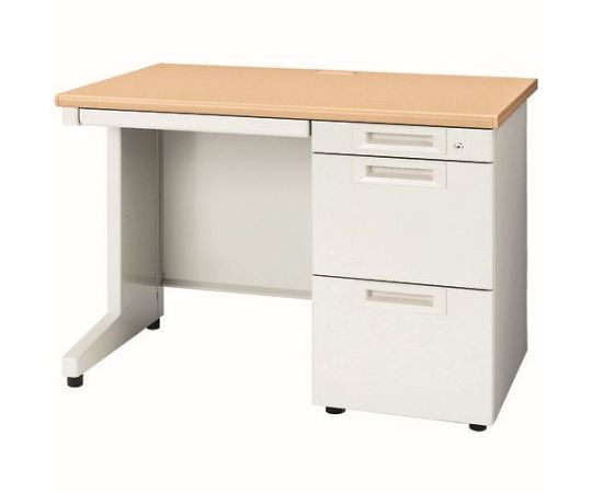 店内全品ポイント5倍★要エントリー★プラス 片袖机 RJ-N107A-3 WM/W4 ホワイトメープル 引出A 1台｜Shop de clinic店