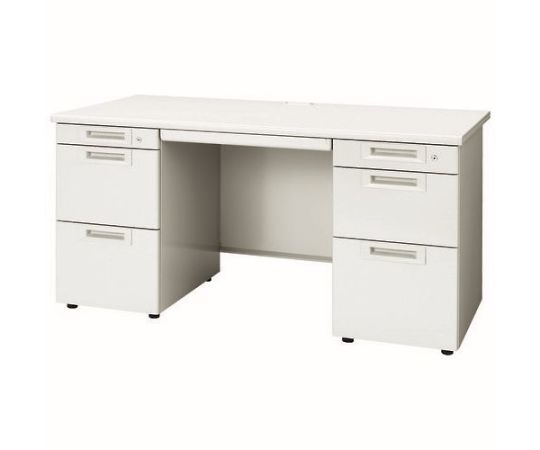 店内全品ポイント5倍★要エントリー★プラス 両袖机 RJ-N147D-33 WS/W4 ホワイト 1台|Shop de clinic店