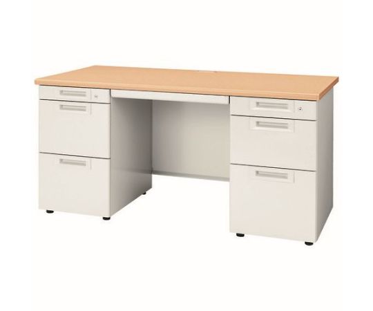 店内全品ポイント5倍★要エントリー★プラス 両袖机 RJ-N147D-33 WM/W4 ホワイトメープル 1台|Shop de clinic店