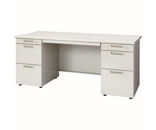 店内全品ポイント5倍★要エントリー★プラス 両袖机 RJ-N167D-33 WS/W4 ホワイト 1台｜Shop de clinic店