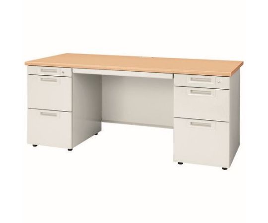 店内全品ポイント5倍★要エントリー★プラス 両袖机 RJ-N167D-33 WM/W4 ホワイトメープル 1台|Shop de clinic店