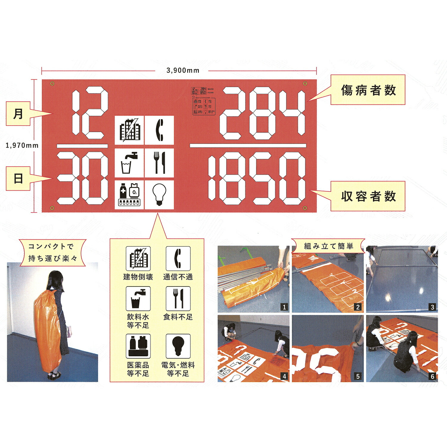 丸木医科器械 災害時施設状況伝達横断幕ＳＯＳシート SOS001SAI｜Shop de clinic店