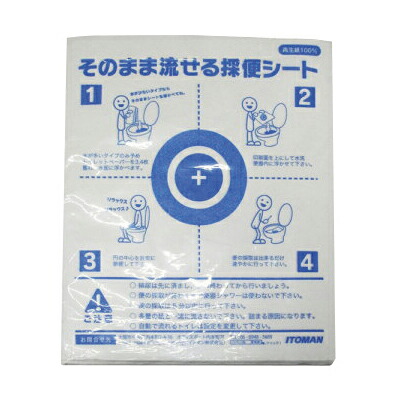 イトマン そのまま流せる採便シート（４折り） 4折 CocoMedi66100005(100ﾏｲX10ﾌｸﾛ
