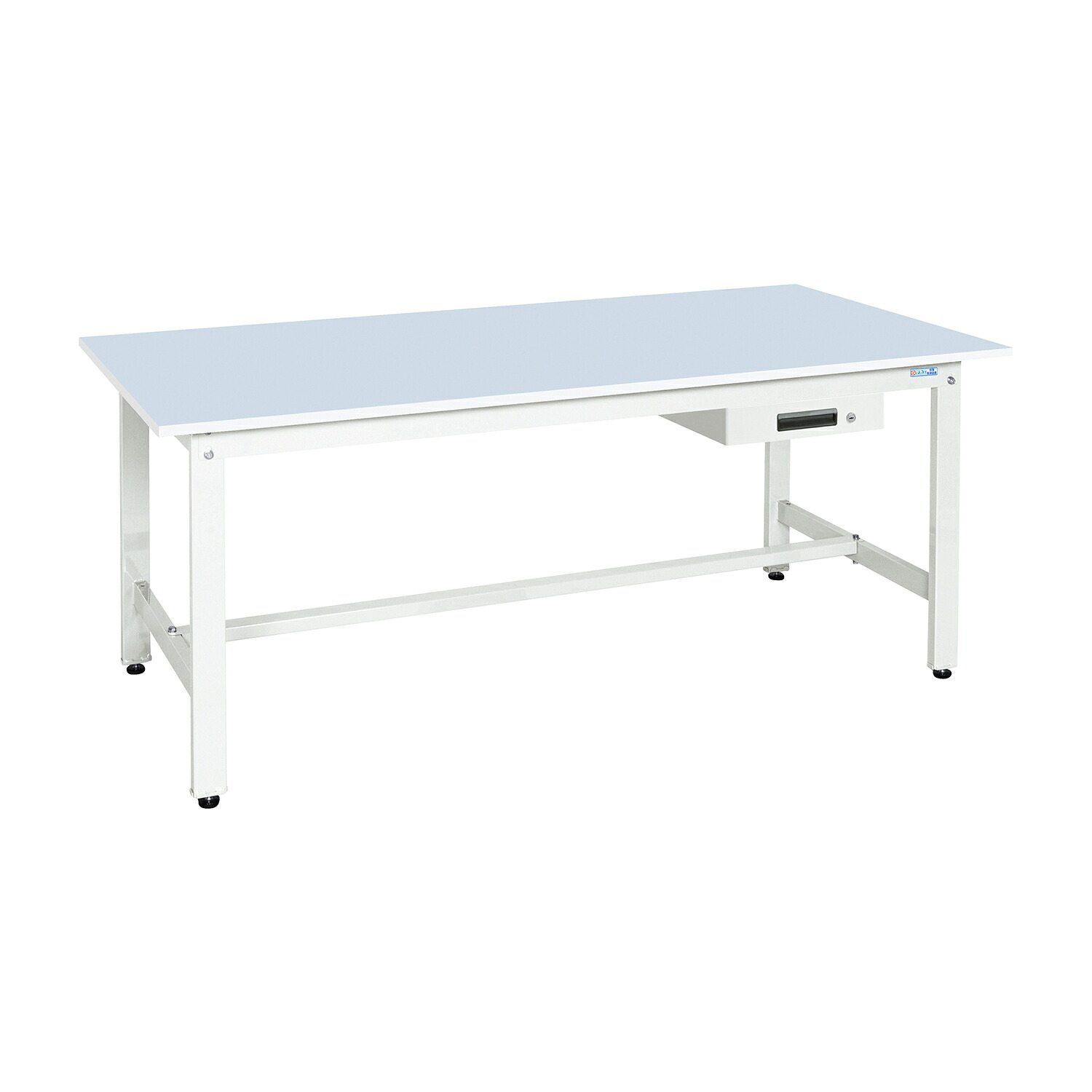 サカエ 軽量作業台(抗ウイルス天板) 引出無し KK-69VPB(ブルー)W1800|Shop de clinic店