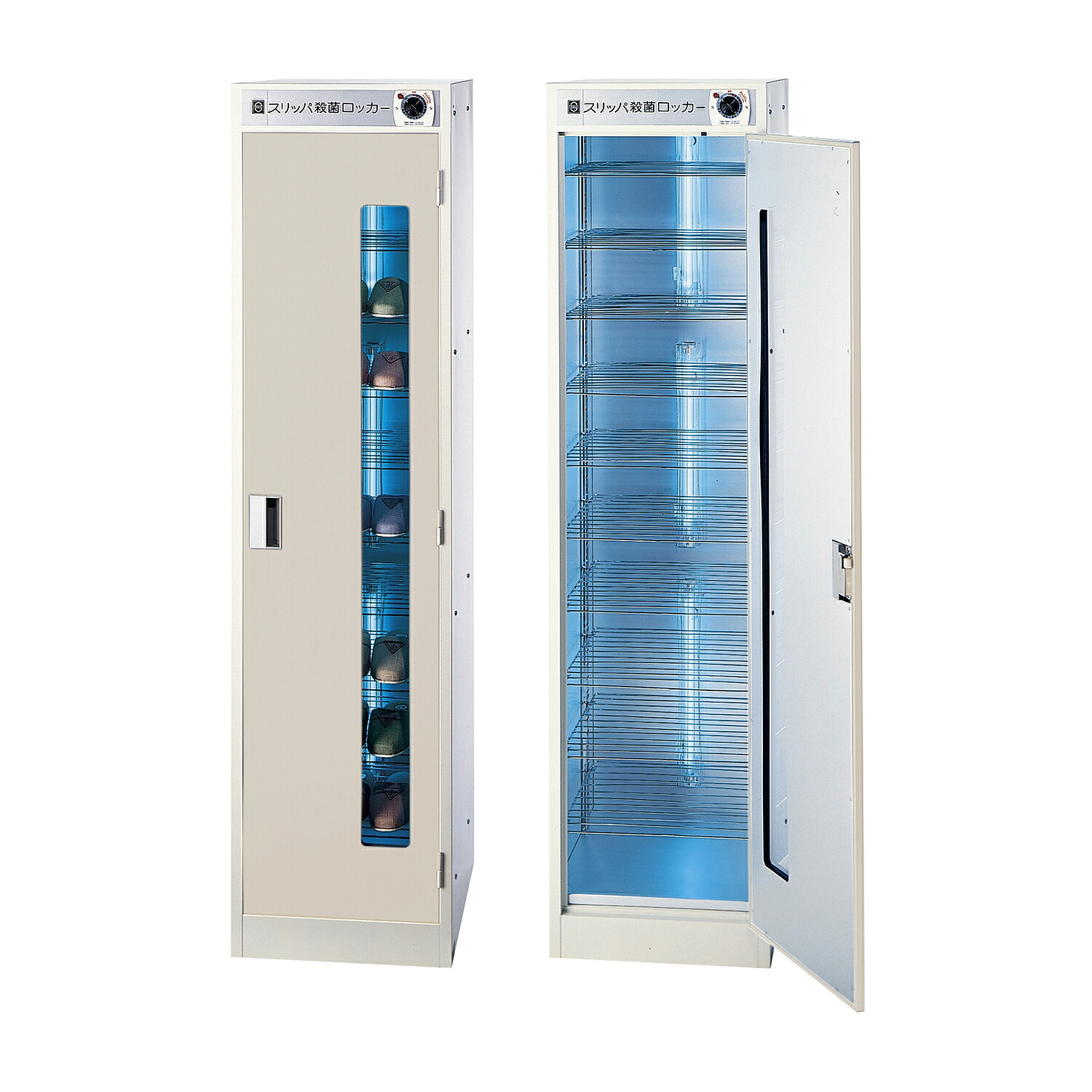 大信工業 殺菌線スリッパロッカー ゼンマイ式タイマー付 アイボリーDM-HR(455X515X1790MM｜Shop de clinic店 227,500円