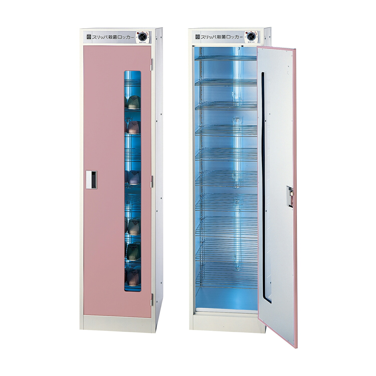 大信工業 殺菌線スリッパロッカー ゼンマイ式タイマー付 ピンクDM-HR(455X515X1790MM｜Shop de clinic店 227,500円