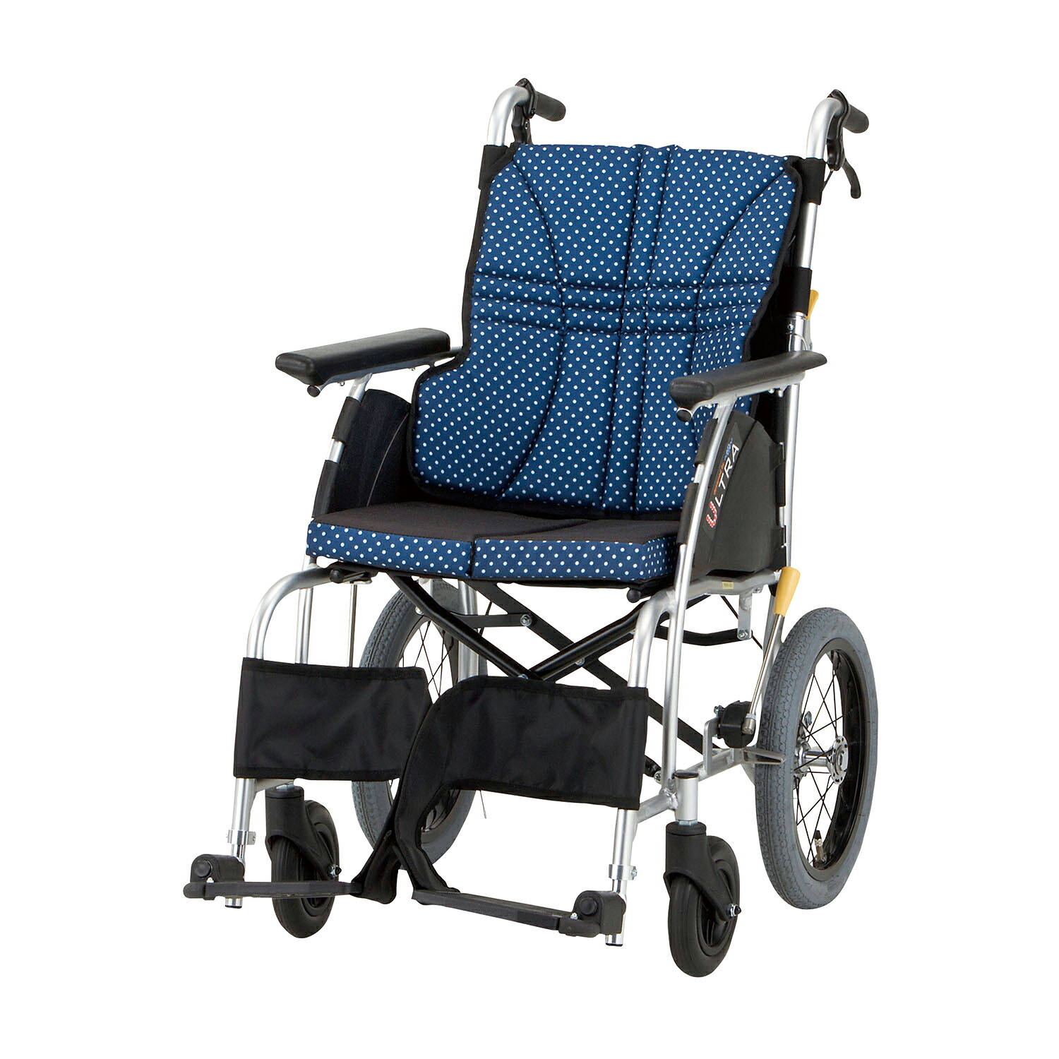 【非課税】日進医療器 車いす ウルトラ（介助用・アルミ製） インディゴNAH-U1(420MM)｜Shop de clinic店