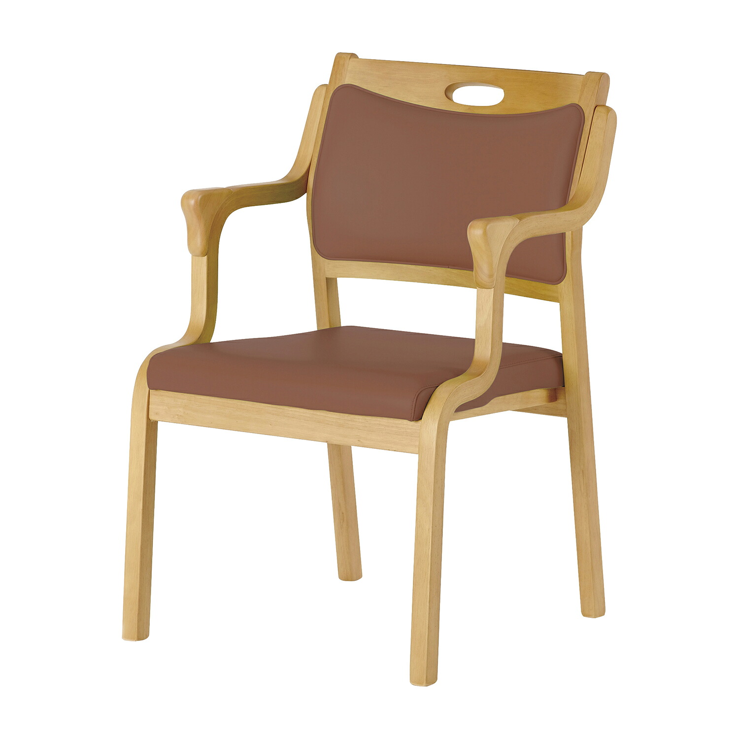グローリープラン らくらくチェア（半ヒジ・グリップ付） 半肘 ブラウンCARE-111-AC(ﾗｲﾄﾌﾞﾗｳﾝ｜Shop de clinic店