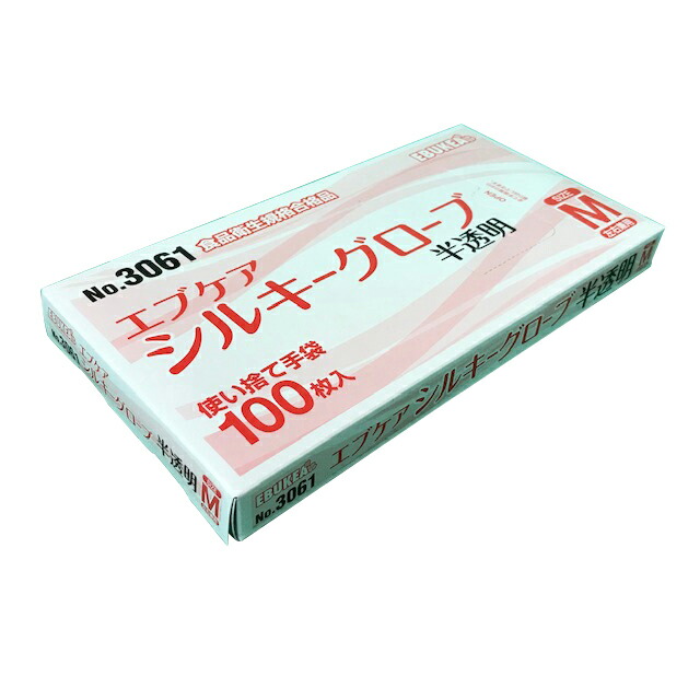 エブノ シルキーグローブ（箱入）半透明 Ｍ3061(100ﾏｲｲﾘ) 販売単位：60