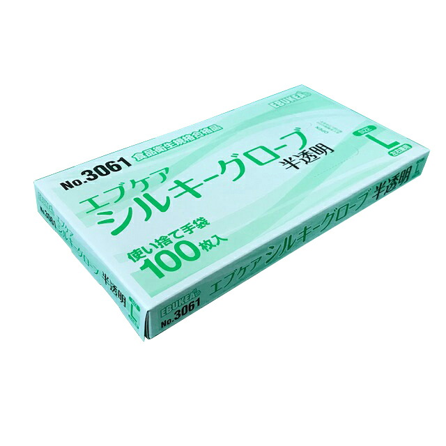 エブノ シルキーグローブ（箱入）半透明 Ｌ3061(100ﾏｲｲﾘ) 販売単位：60