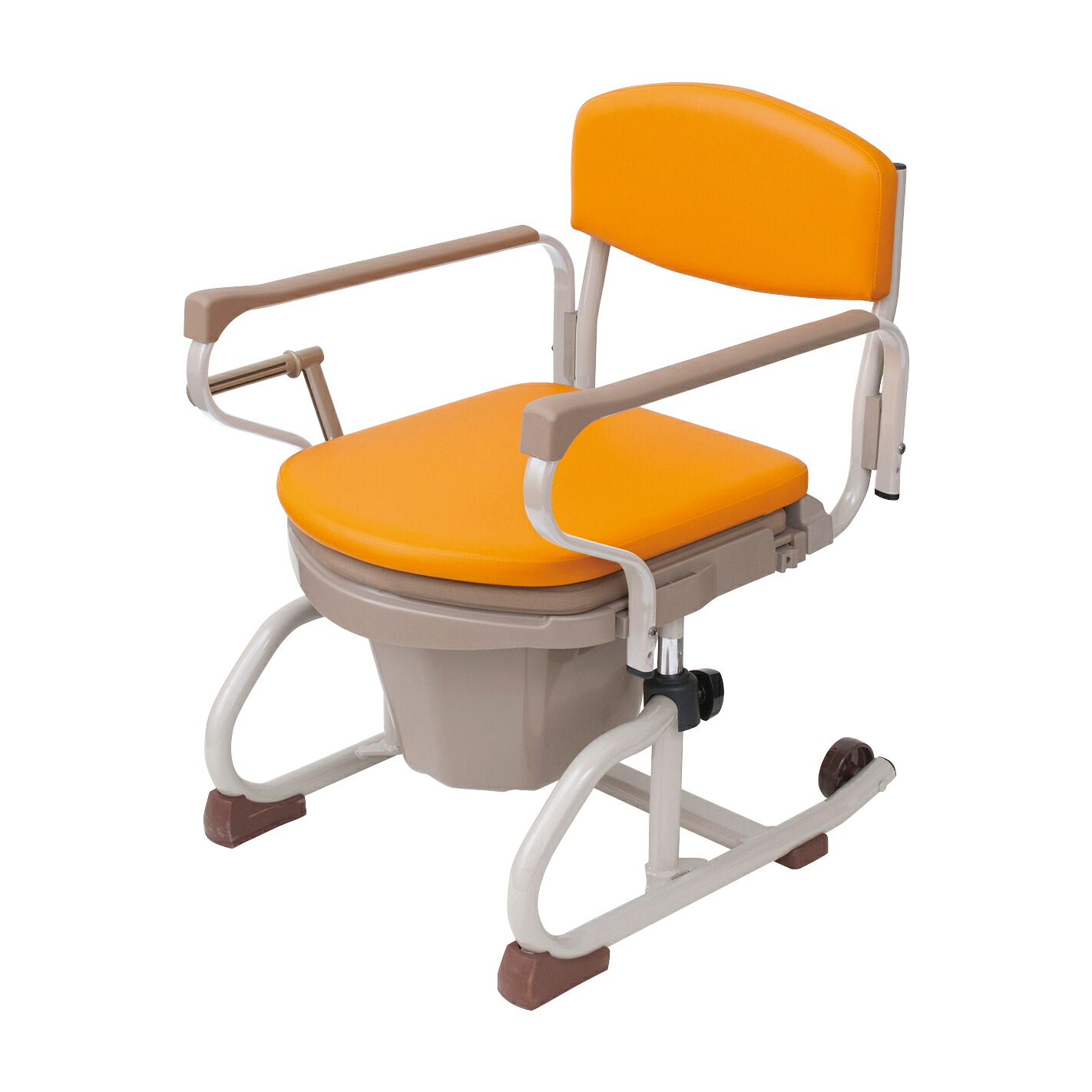 アイ・ソネックス ナーセントトイレ(スチール製丸型) 両中取っ手型オレンジ|Shop de clinic店