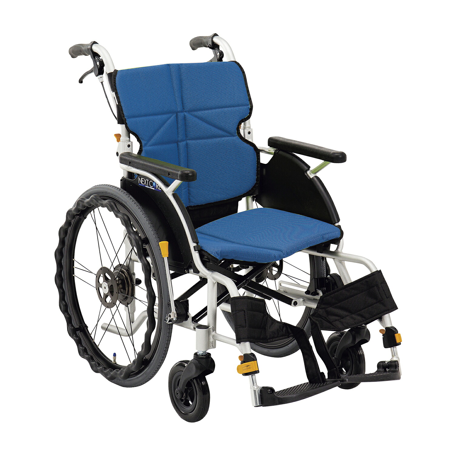 【非課税】松永製作所 車いすネクストコアプチ（自走・アルミ 自走用 ブルーNEXT-10B