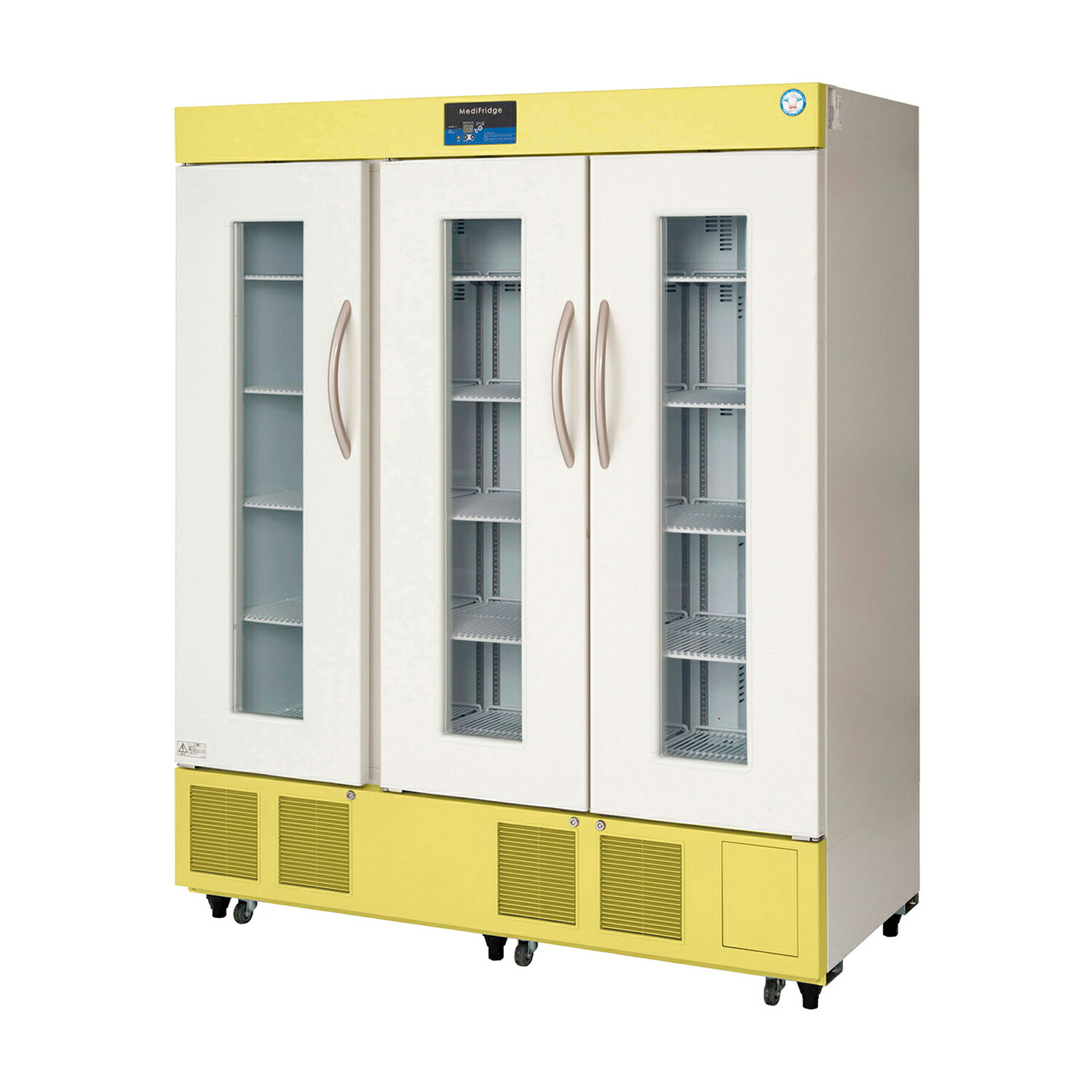フクシマガリレイ 薬用保冷庫 イエロー（上部・下部パネル）FMS-1004G(1020L)｜Shop de clinic店