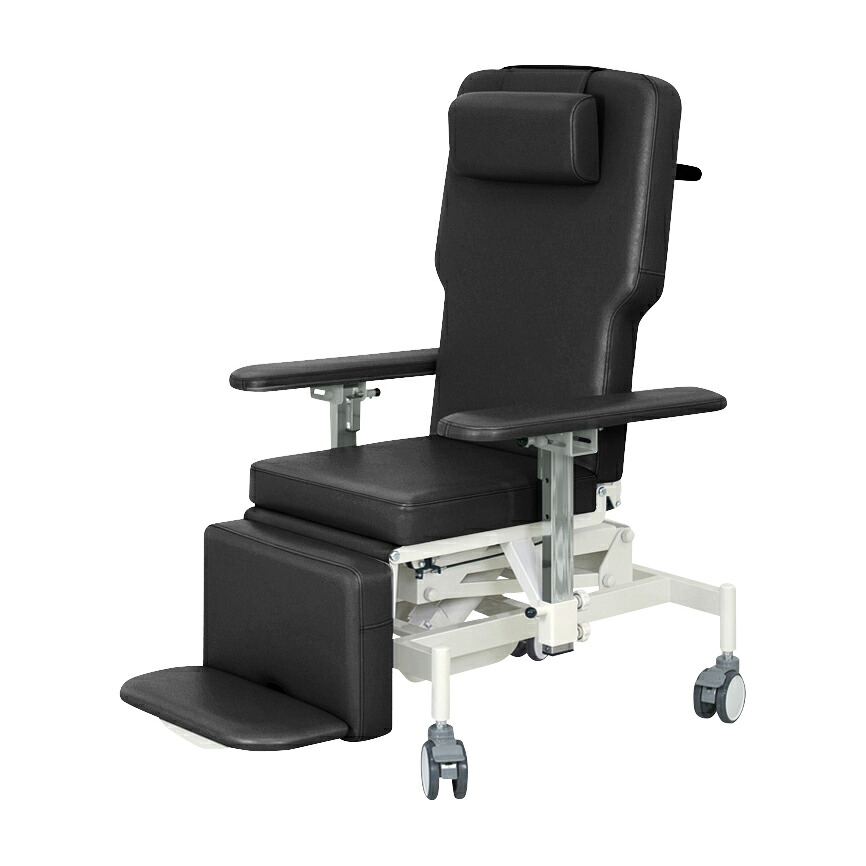 高田ベッド製作所 車いす式油圧ストレッチャー ビニルレザー黒TB-1398(76X180X50-80|Shop de clinic店