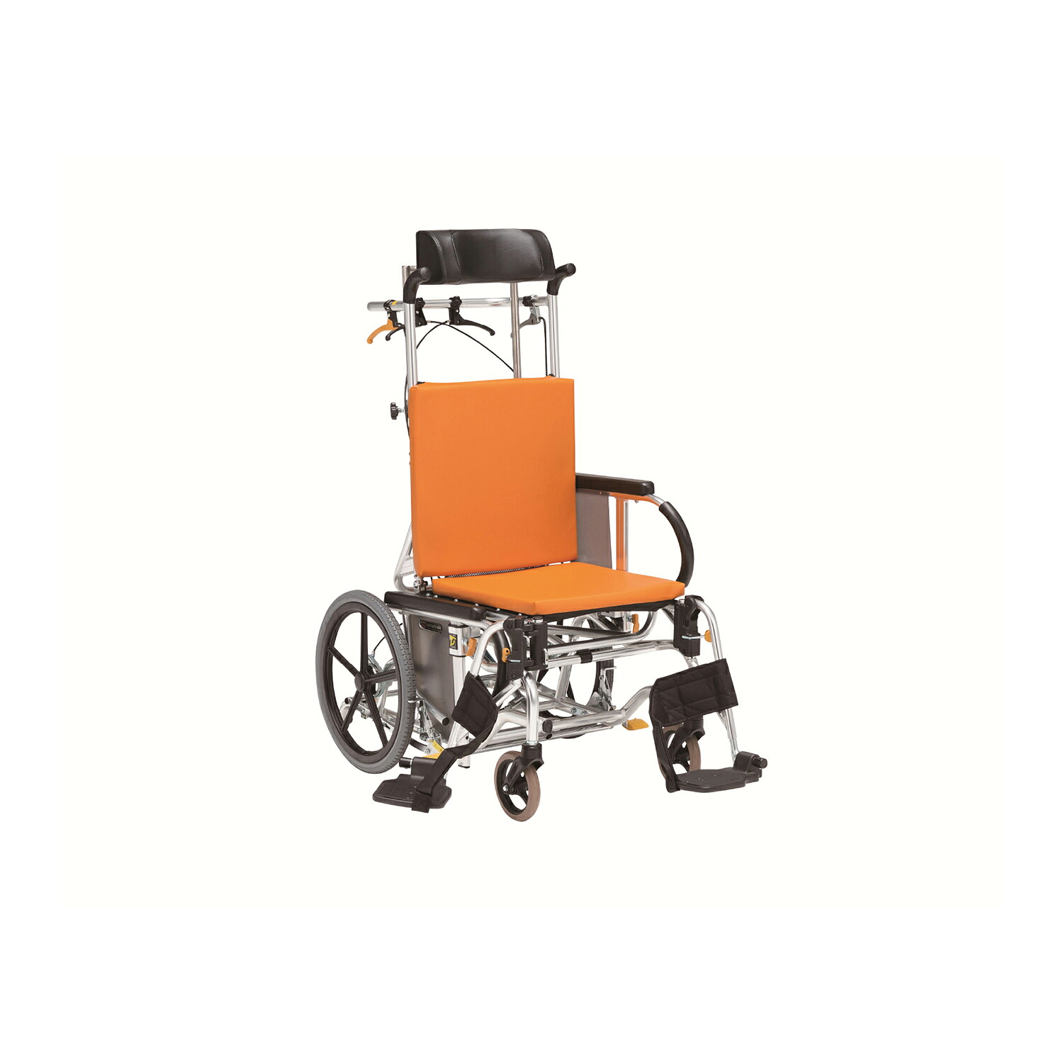 【非課税】松永製作所 車いす マイチルトバリュー オレンジビニール（Ｂ&minus;６４）MH-VR｜Shop de clinic店 82,726円