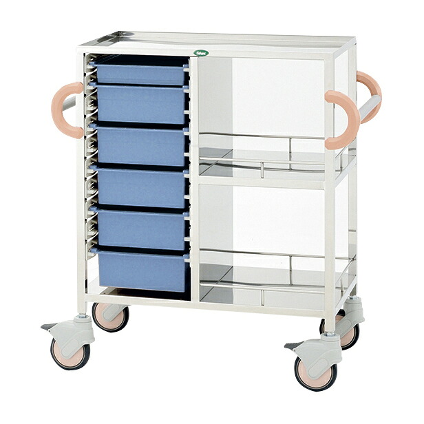 サカセ化学工業 処置・包交カート トレー：ブルーC34-1162B(ﾎﾝﾀｲ:ﾋﾟｰﾁ)｜Shop de clinic店 238,238円