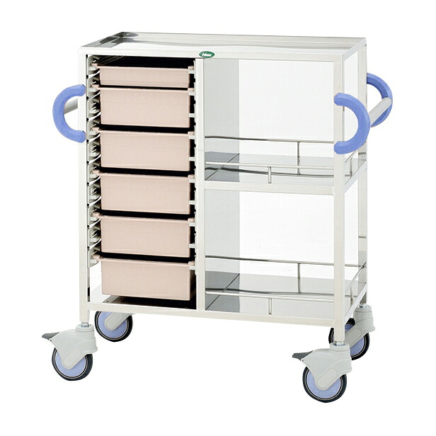 サカセ化学工業 処置・包交カート トレー：ピーチC34-1162B(ﾎﾝﾀｲ:ﾌﾞﾙｰ)｜Shop de clinic店