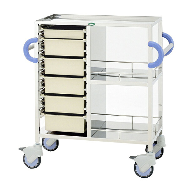 サカセ化学工業 処置・包交カート トレー：ニュートラルC34-1162B(ﾎﾝﾀｲ:ﾌﾞﾙｰ)｜Shop de clinic店 238,238円
