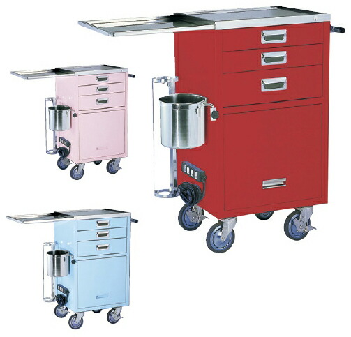 【送料無料】【無料健康相談 対象製品】コンパクト救急カート（３段）   レッド BH-335R