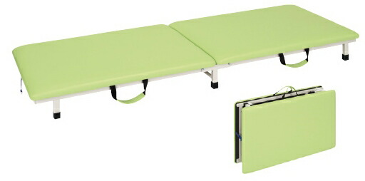 【送料無料】付添ポータブルベッド  TB-1262(60X190X17CM) ビニルレザーメディグリーン