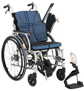 店内全品ポイント5倍★要エントリー★車いすウルトラ（自走）ワンストップ付 NA-U2W+OSB(380MM) インディゴ｜Shop de clinic店