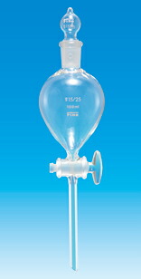 【メーカー直送品】【代引不可】Fine共通摺合球型分液ロート 1L 球栓G活栓