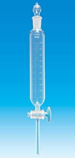 【メーカー直送品】【代引不可】Fine円筒分液ロート 50mL 目盛付球栓G活栓