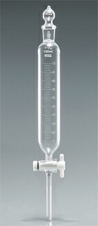 【メーカー直送品】【代引不可】Fine透明摺円筒分液200mL 目盛付球栓TF活栓