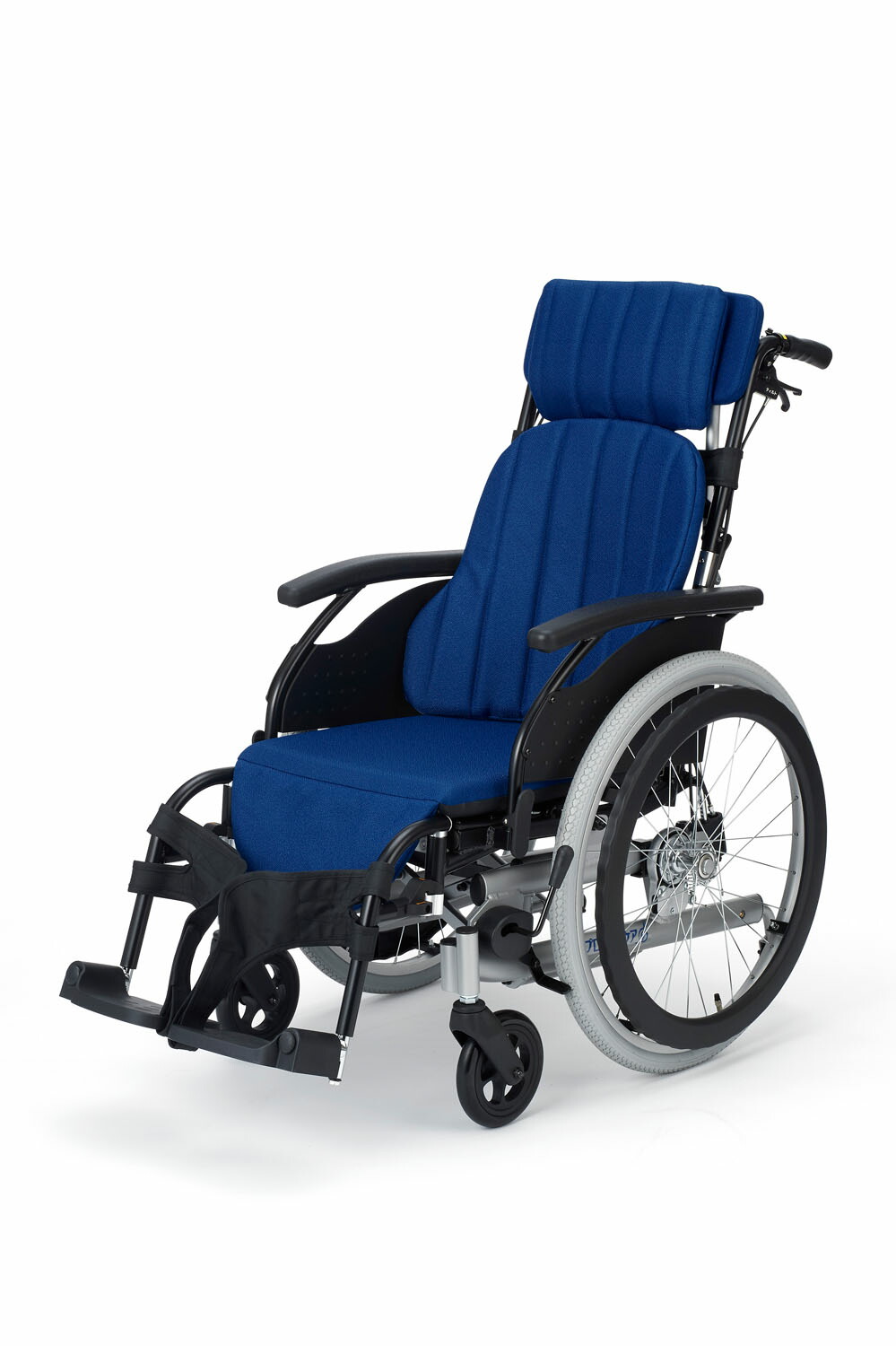 【メーカー直送】車いす ラクリオ（自走用）ブレーキ付 PR-1000B(ﾌﾞﾙｰ)【代金引換不可】