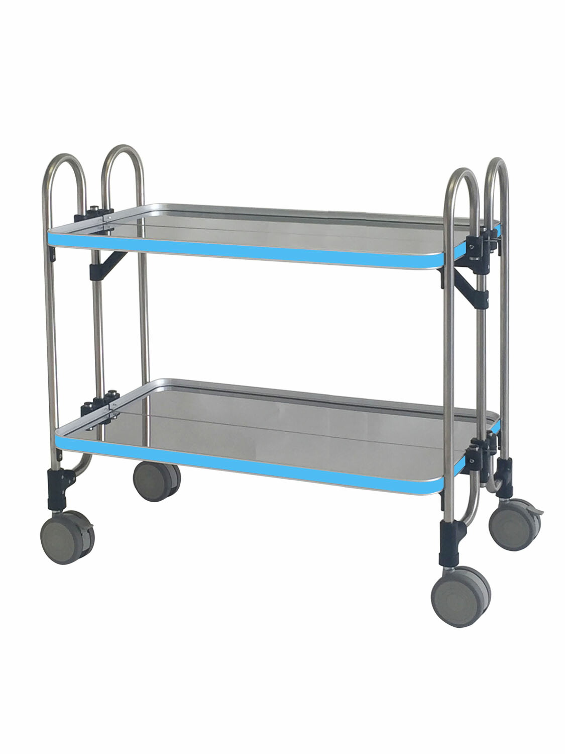 【メーカー直送】折りたたみ式器械台（２段） HEAW-2B(ﾌﾞﾙｰ)【代金引換不可】