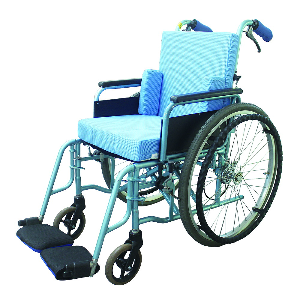 【メーカー直送】らくらく車椅子背付ハードクッション HCA-68-LB(ﾗｲﾄﾌﾞﾙｰ)【代金引換不可】