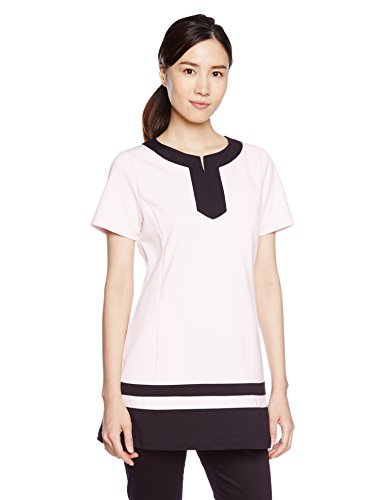 (キャララ) Calala 衿、裾切り替えチュニック【透防止/制電/ストレッチ】医療白衣CL-0203 CL0203 C-22 ピンク 7号