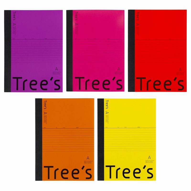【24束仕掛ける】Trees A罫 B5 30枚 5冊束(5色風呂敷き包み) UTR3AX5