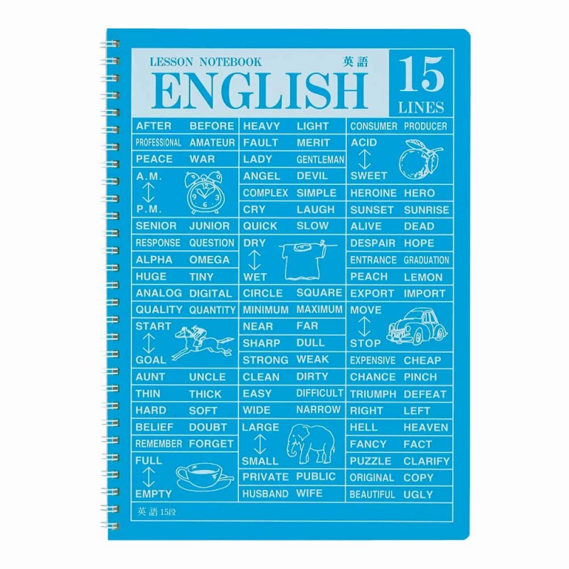 楽天市場】レッスンノート ツインリング綴じ・PP表紙 英語 15段 日本
