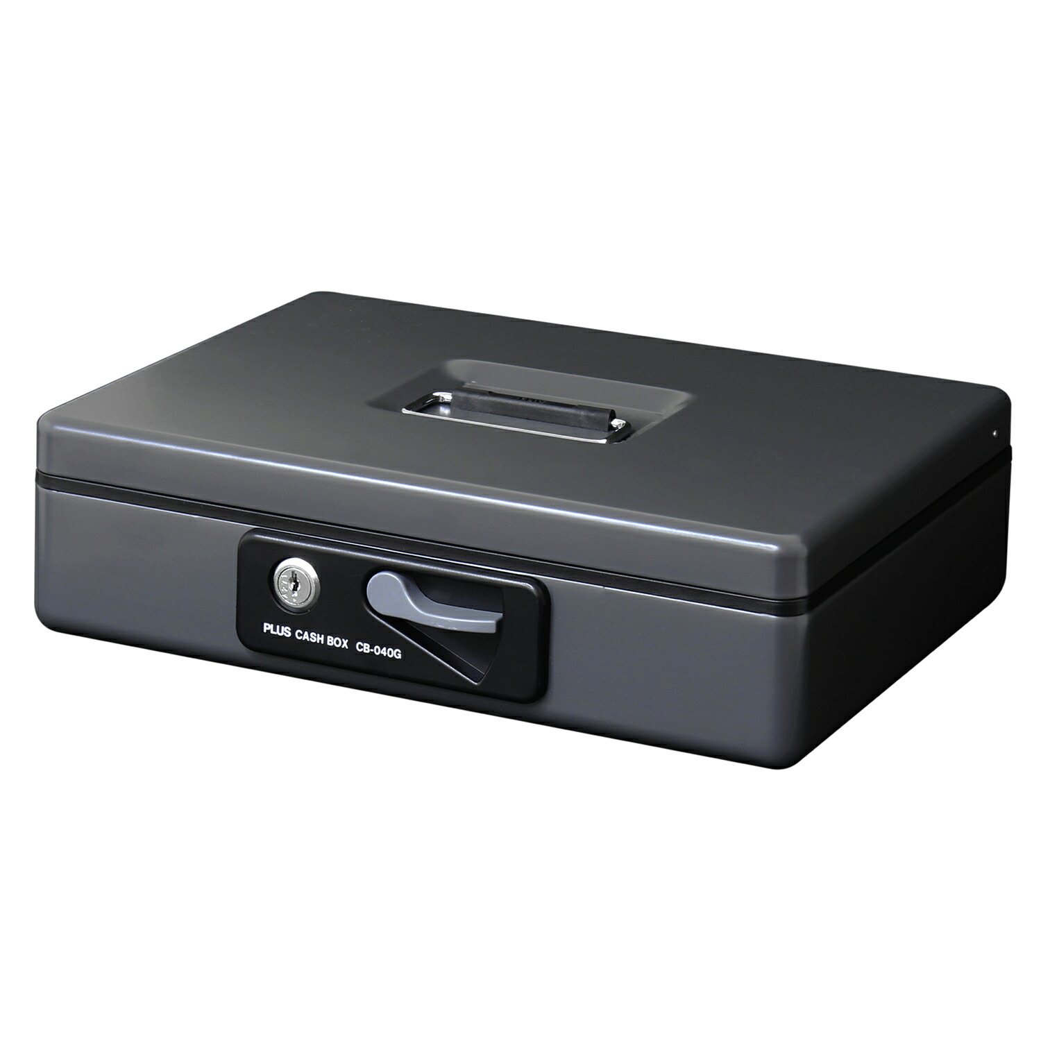 店内全品ポイント5倍★要エントリー★【PLUS】 小型手提金庫 ダークグレー CB-040G(13126) プラス|Shop de clinic店