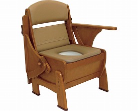 【送料無料】ナーセントポータブルトイレ木製ピボット型 キャスター無