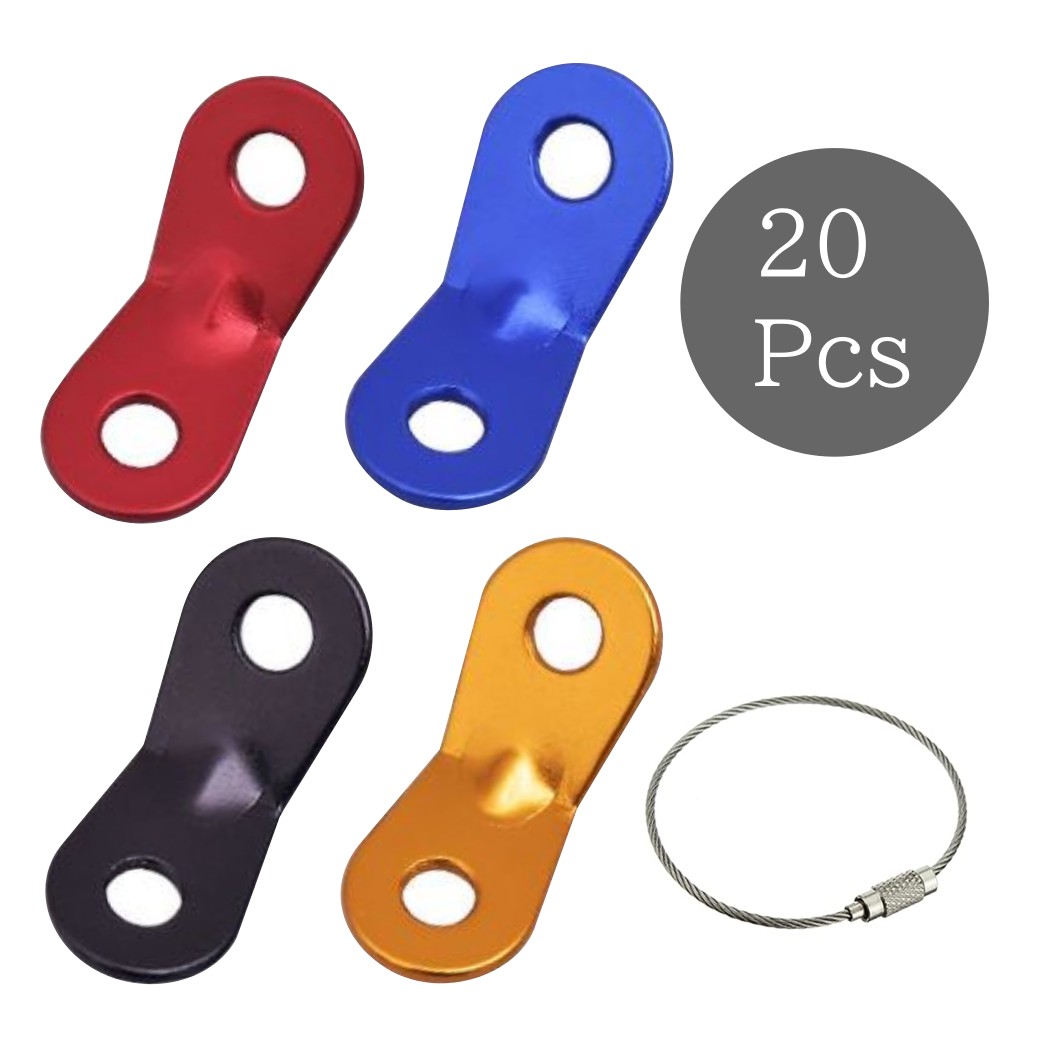 ロープテンショナー アルミニウム 自在金具 5mmまで対応 テント ロープストッパー 個セット ワイヤーホルダー付き 76 Off