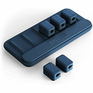 1614円 限定価格セール 送料無料 Magnetic Cable Holder マグネット式 ケーブルホルダー ライトニングケーブル USB-C ケーブル Micro USB 他対応 ブルー 整理整頓 マグネットクリップ